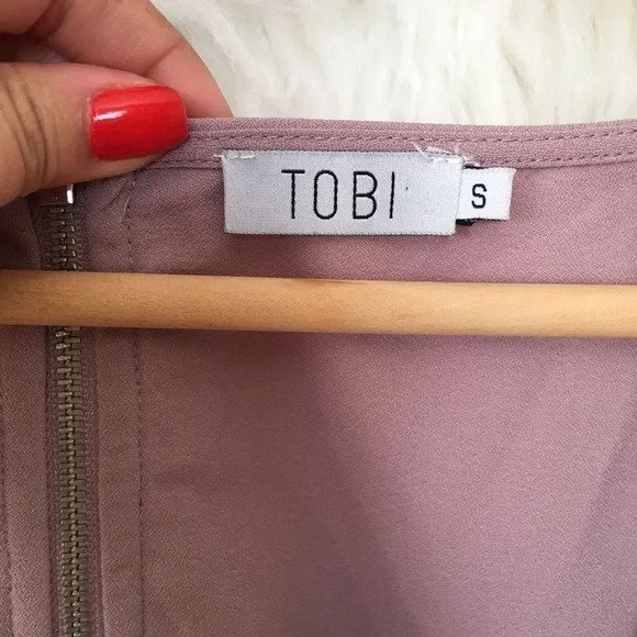 TOBI Mauve Scoop Neck Long Drapey Flowy‎ Sleeve Blouse-K25 - Picture 3 of 5